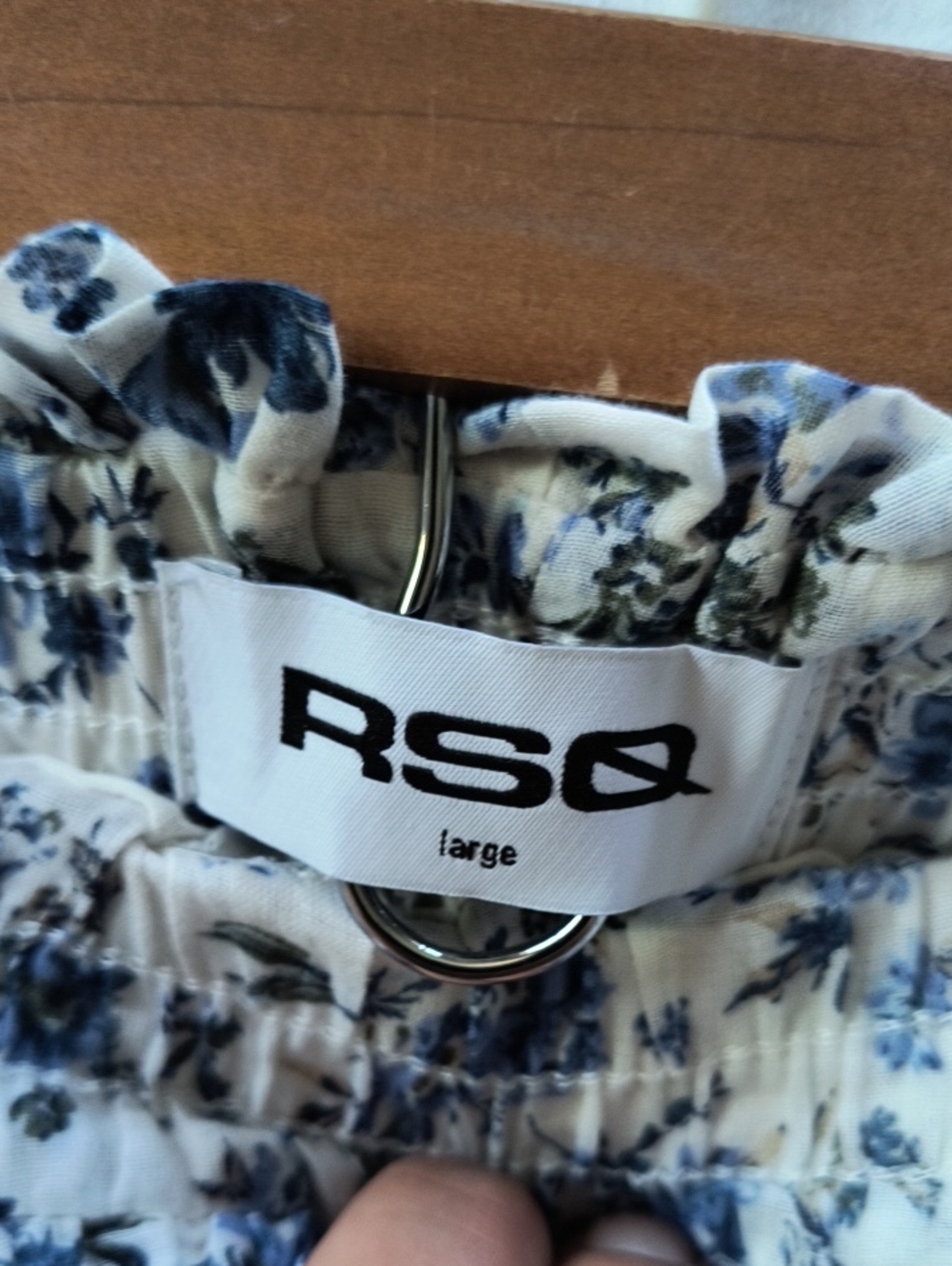 NWT RSQ Boho Coquette White Mini Skirt with Blue Floral Lace Tiers Sz Large Wom - Picture 3 of 11